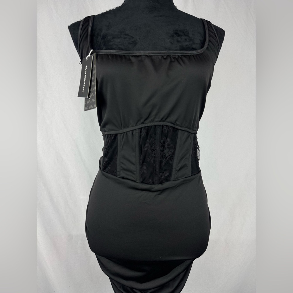 NWT Fancmistery Lace Corset Black Mini Dress